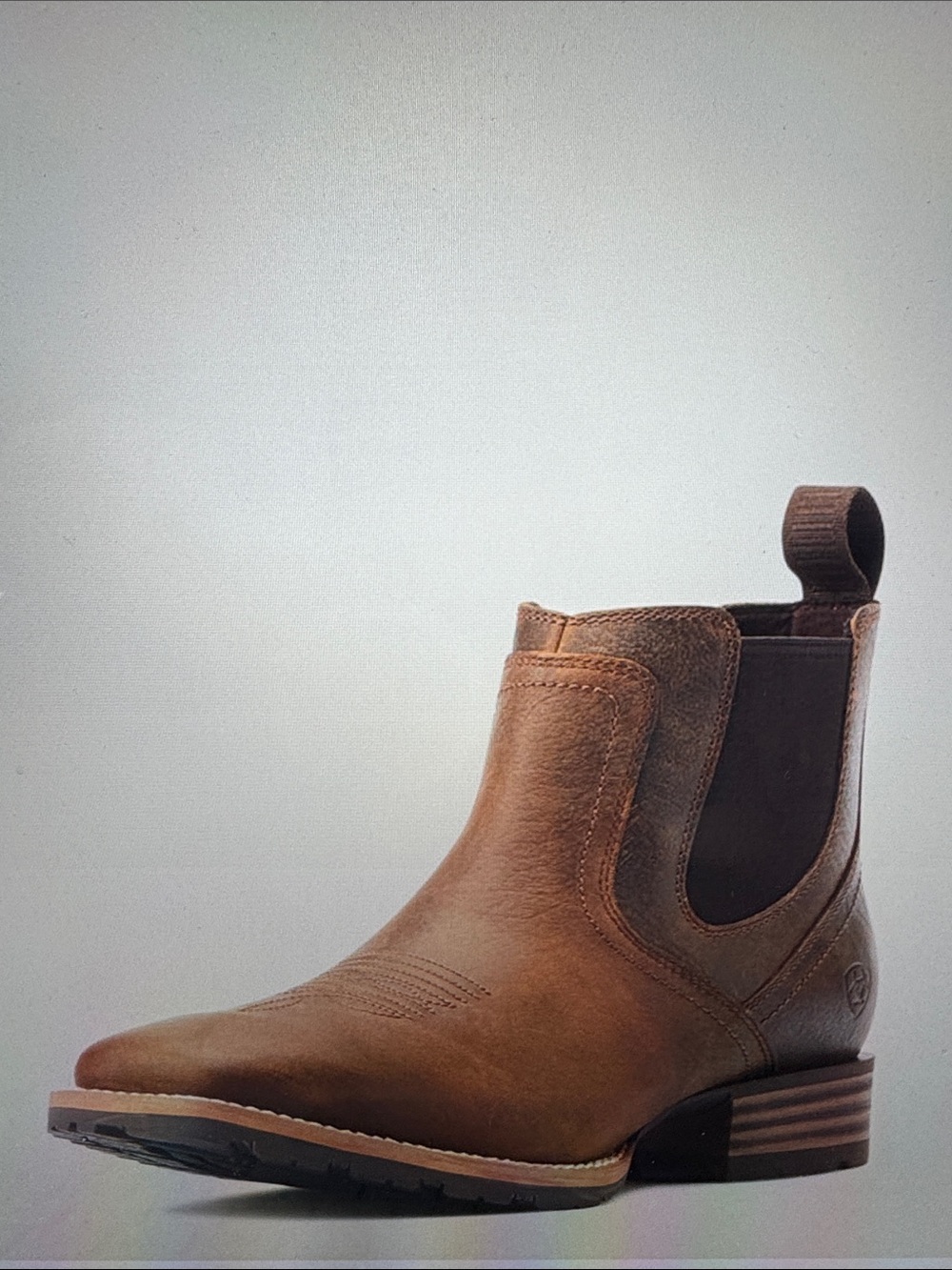 Ariat Brown Leather Hybrid, Low Boy Wide Square Toe Chelsea Boot